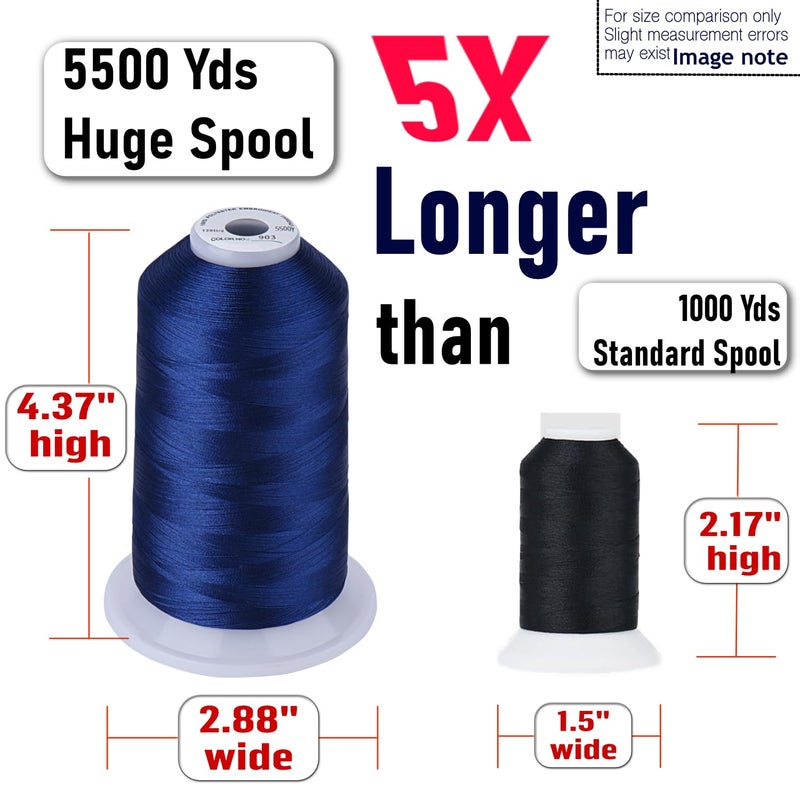 Simthread 5500Yds Embroidery Thread, 5000M High-Yardage 40WT 100% Polyester Thread - 170+ Vivid Colors, High-Speed Rated - Compatible with Brother, Singer, Janome & More - Weathered Gray S104 - Image 2
